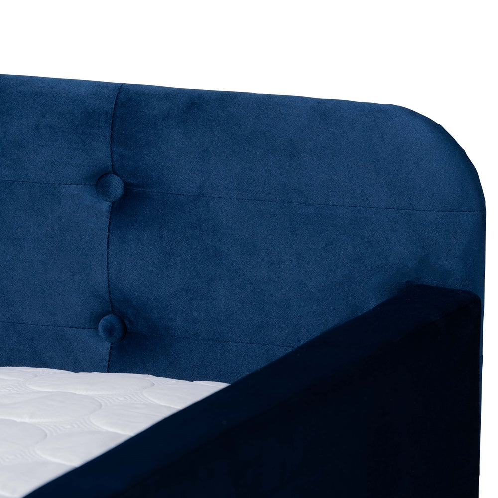 Baxton Studio - Jona Queen Size Daybed with Trundle in Navy Blue - CF9183-Navy Blue-Daybed-Q/T view 6