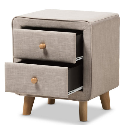 Baxton Studio - Jonesy Nightstand in Beige - BBT3140-Beige-NS-XD02 view 4