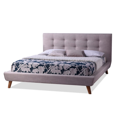 Baxton Studio - Jonesy Queen Size Bed in Beige - BBT6537-Queen-Beige view 1