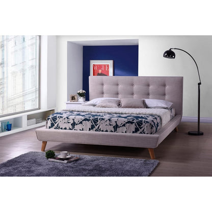 Baxton Studio - Jonesy Queen Size Bed in Beige - BBT6537-Queen-Beige view 4
