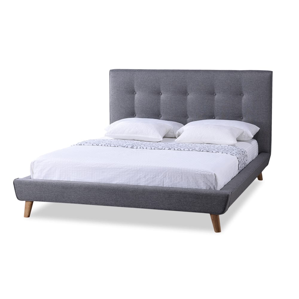 Baxton Studio - Jonesy Queen Size Bed in Grey - BBT6537-Queen-Grey view 1