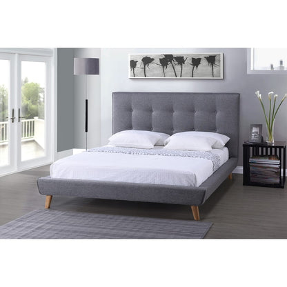 Baxton Studio - Jonesy Queen Size Bed in Grey - BBT6537-Queen-Grey view 4