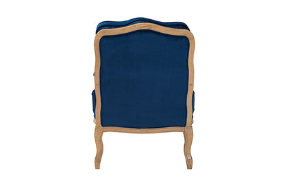 Baxton Studio - Jules Chair - BBT5470-Navy Blue/French Oak-Chair view 4