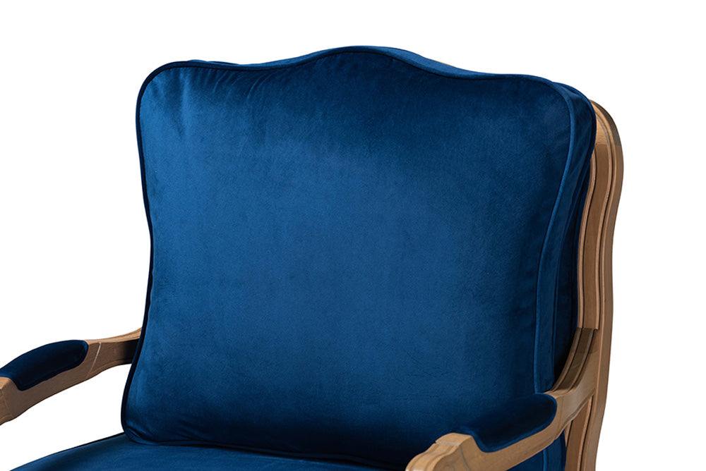 Baxton Studio - Jules Chair - BBT5470-Navy Blue/French Oak-Chair view 6