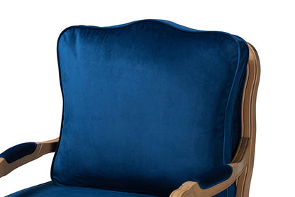 Baxton Studio - Jules Chair - BBT5470-Navy Blue/French Oak-Chair view 6
