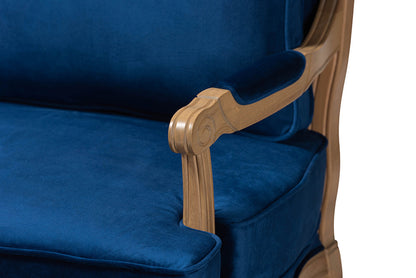 Baxton Studio - Jules Chair - BBT5470-Navy Blue/French Oak-Chair view 7