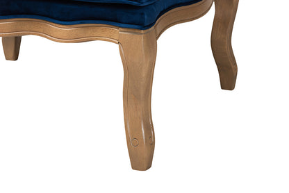 Baxton Studio - Jules Chair - BBT5470-Navy Blue/French Oak-Chair view 8
