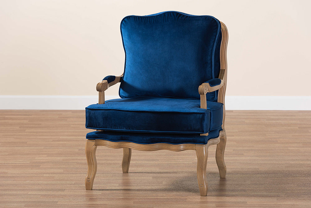 Baxton Studio - Jules Chair - BBT5470-Navy Blue/French Oak-Chair view 10