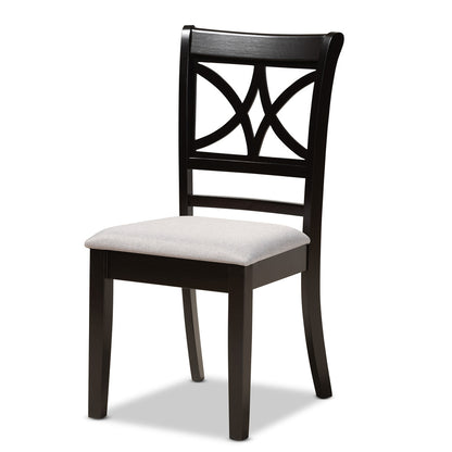 Baxton Studio - Julia Dining Set in Grey/Dark Brown - Julia-Grey/Dark Brown-5PC Dining Set view 2