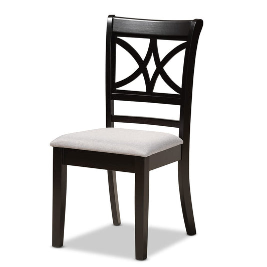 Baxton Studio - Julia Dining Set in Grey/Dark Brown - Julia-Grey/Dark Brown-5PC Dining Set view 2