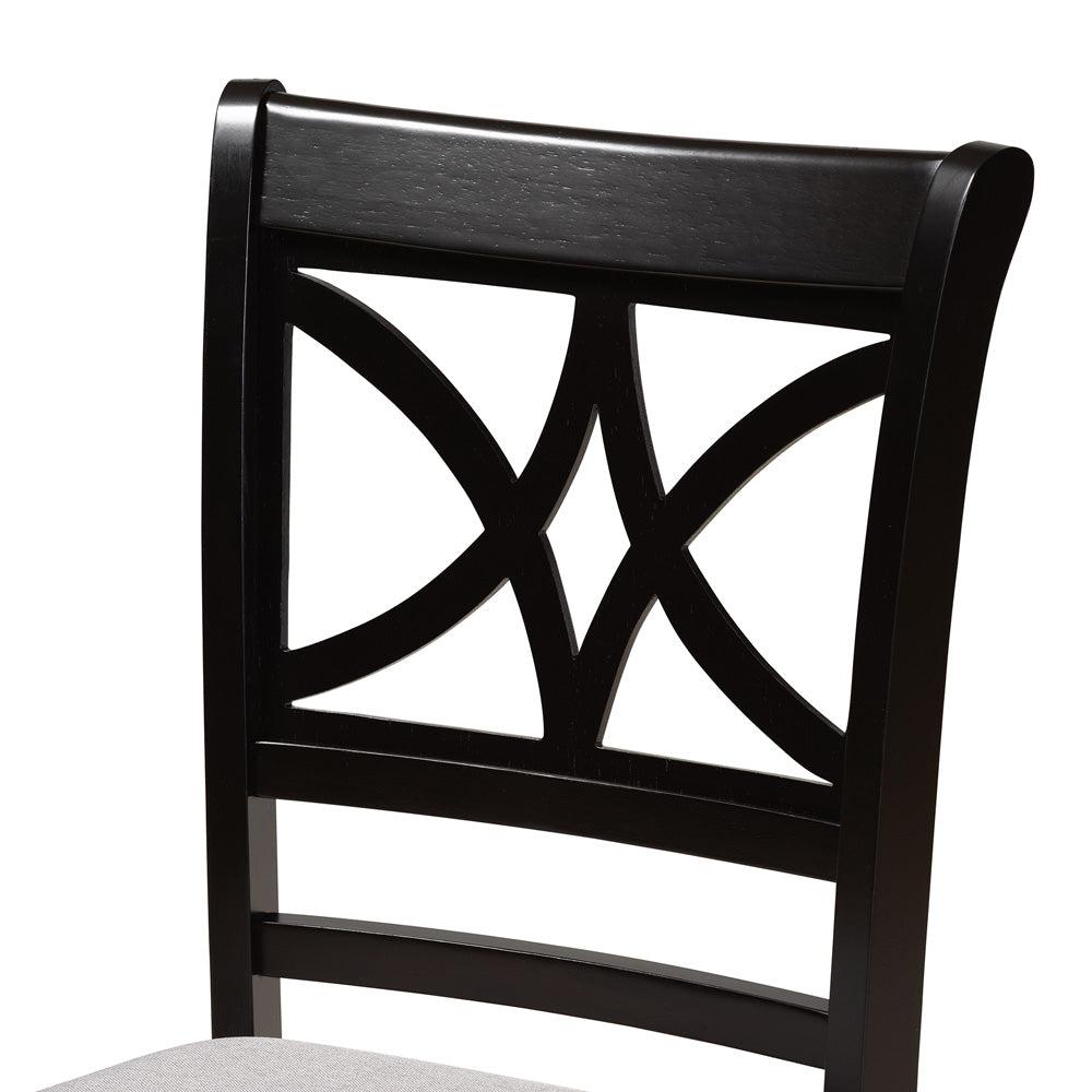 Baxton Studio - Julia Dining Set in Grey/Dark Brown - Julia-Grey/Dark Brown-5PC Dining Set view 5