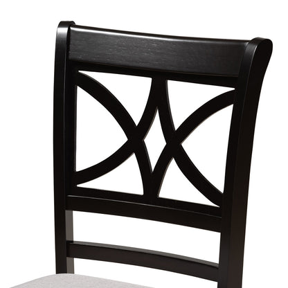 Baxton Studio - Julia Dining Set in Grey/Dark Brown - Julia-Grey/Dark Brown-5PC Dining Set view 5