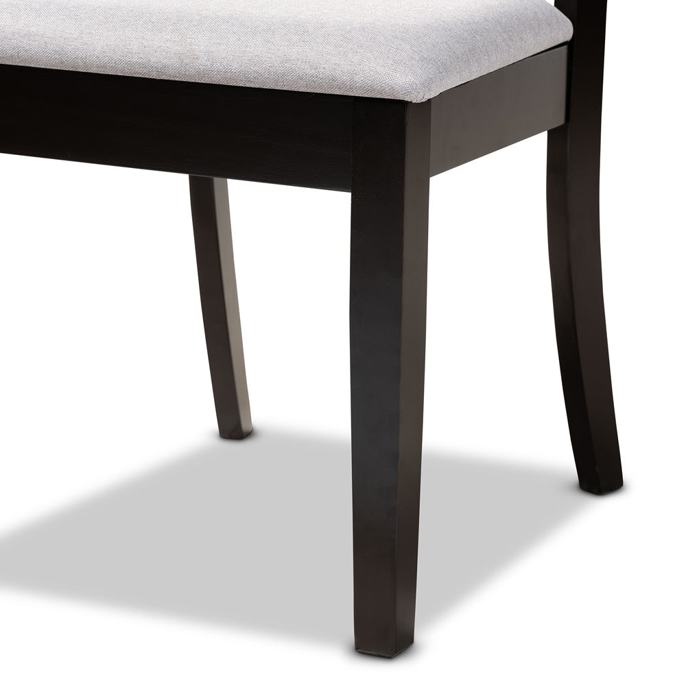 Baxton Studio - Julia Dining Set in Grey/Dark Brown - Julia-Grey/Dark Brown-5PC Dining Set view 6