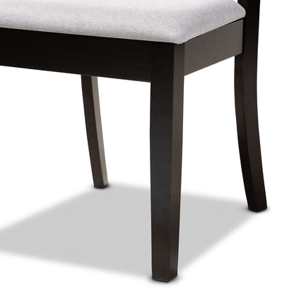 Baxton Studio - Julia Dining Set in Grey/Dark Brown - Julia-Grey/Dark Brown-5PC Dining Set view 6