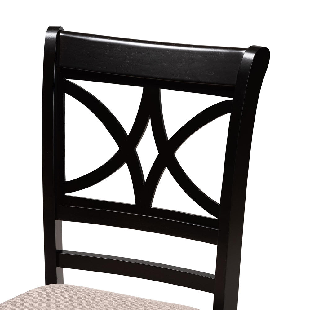 Baxton Studio - Julia Dining Set in Sand/Dark Brown - Julia-Sand/Dark Brown-5PC Dining Set view 5