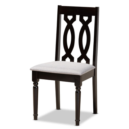 Baxton Studio - Julie Dining Set in Grey/Dark Brown - Julie-Grey/Dark Brown-5PC Dining Set view 2