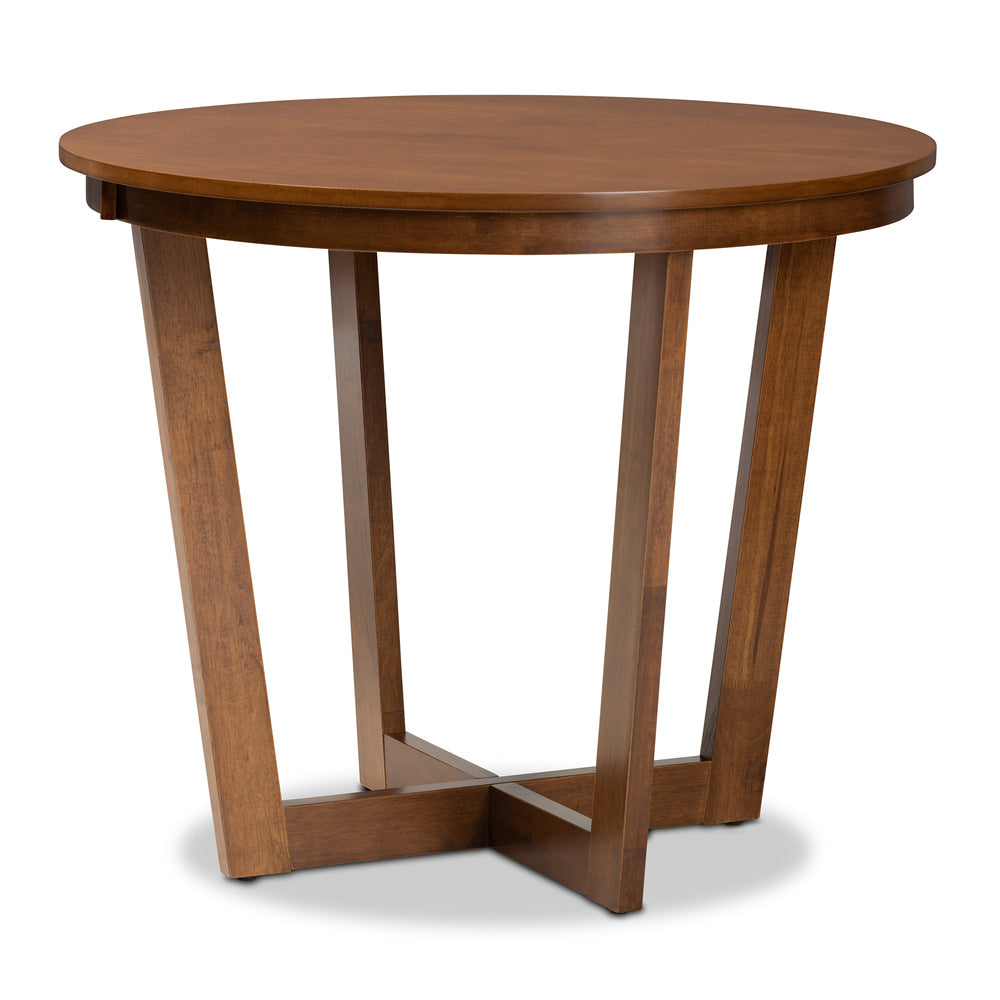 Baxton Studio - Julie Dining Set in Grey/walnut brown - Julie-Grey/Walnut-5PC Dining Set view 3