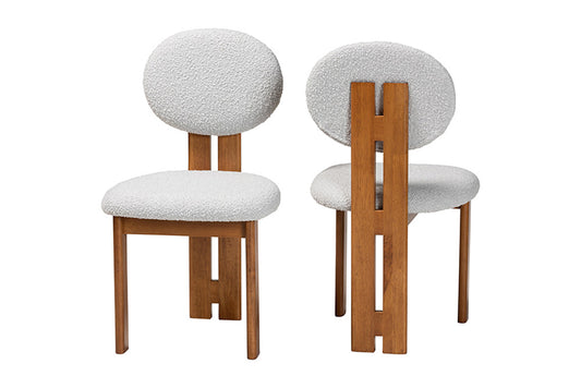 Baxton Studio - Kacela Dining Chair Set of 2 - BBT5490-Walnut/Maya Sky Grey-DC view 1