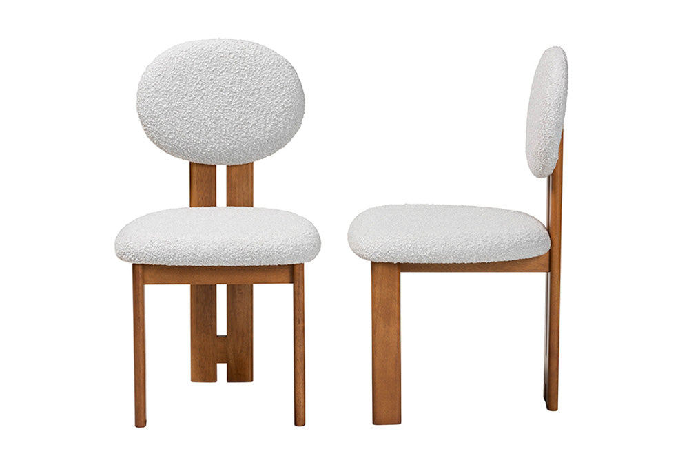 Baxton Studio - Kacela Dining Chair Set of 2 - BBT5490-Walnut/Maya Sky Grey-DC view 3