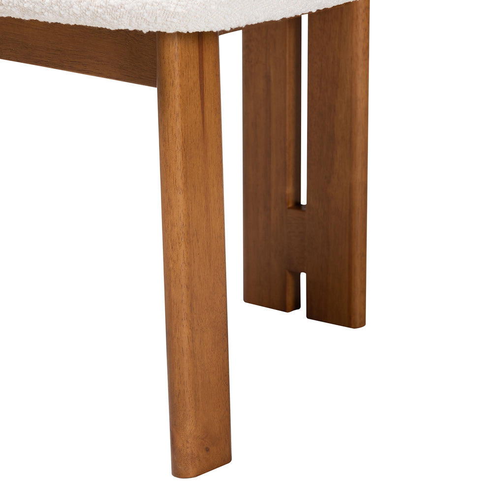 Baxton Studio - Kacela Set of 2 Dining Chairs in Cream/Walnut Brown - BBT5490-Walnut/Maya Cream-DC view 5