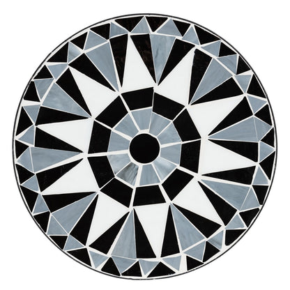 Baxton Studio - Kaden Outdoor End Table in Black/White - H01-104348 Mosaic Side Table view 4