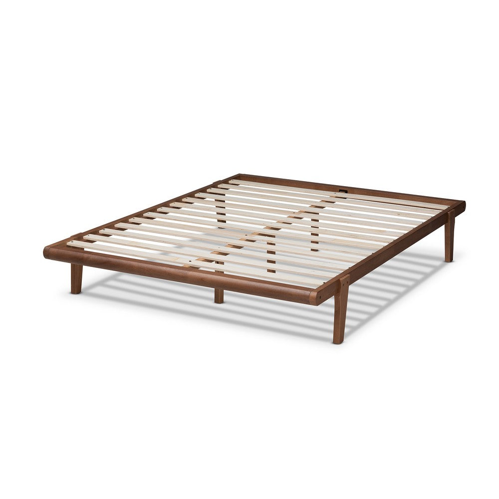 Baxton Studio - Kaia Full Size Bed Frame in Ash Walnut - MG0002-Ash Walnut-Full view 3