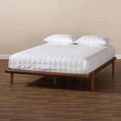 Baxton Studio - Kaia King Size Bed Frame in Ash Walnut - MG0002-Ash Walnut-King view 5