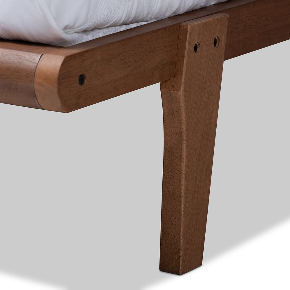 Baxton Studio - Kaia Queen Size Bed Frame in Ash Walnut - MG0002-Ash Walnut-Queen view 4