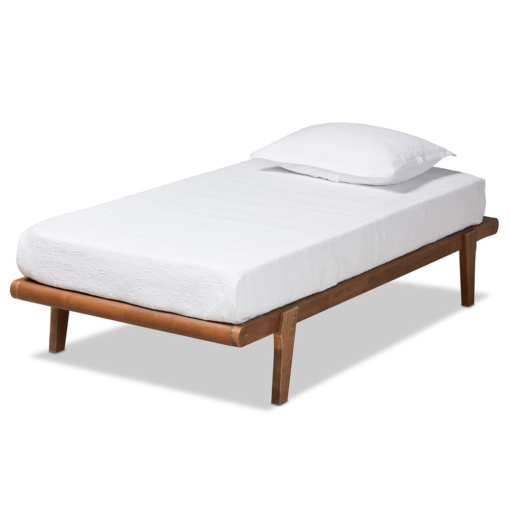 Baxton Studio - Kaia Twin Size Bed Frame in Ash Walnut - MG0002-Ash Walnut-Twin view 1