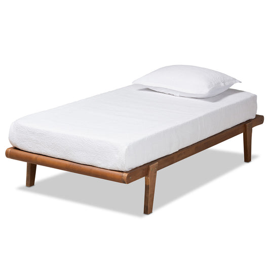 Baxton Studio - Kaia Twin Size Bed Frame in Ash Walnut - MG0002-Ash Walnut-Twin view 1