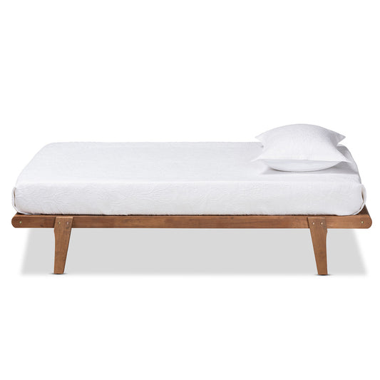 Baxton Studio - Kaia Twin Size Bed Frame in Ash Walnut - MG0002-Ash Walnut-Twin view 2