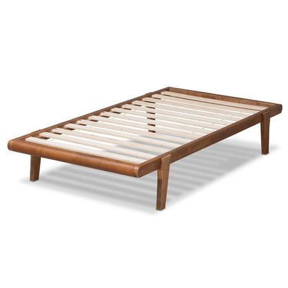 Baxton Studio - Kaia Twin Size Bed Frame in Ash Walnut - MG0002-Ash Walnut-Twin view 3