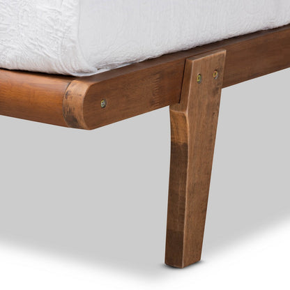 Baxton Studio - Kaia Twin Size Bed Frame in Ash Walnut - MG0002-Ash Walnut-Twin view 4