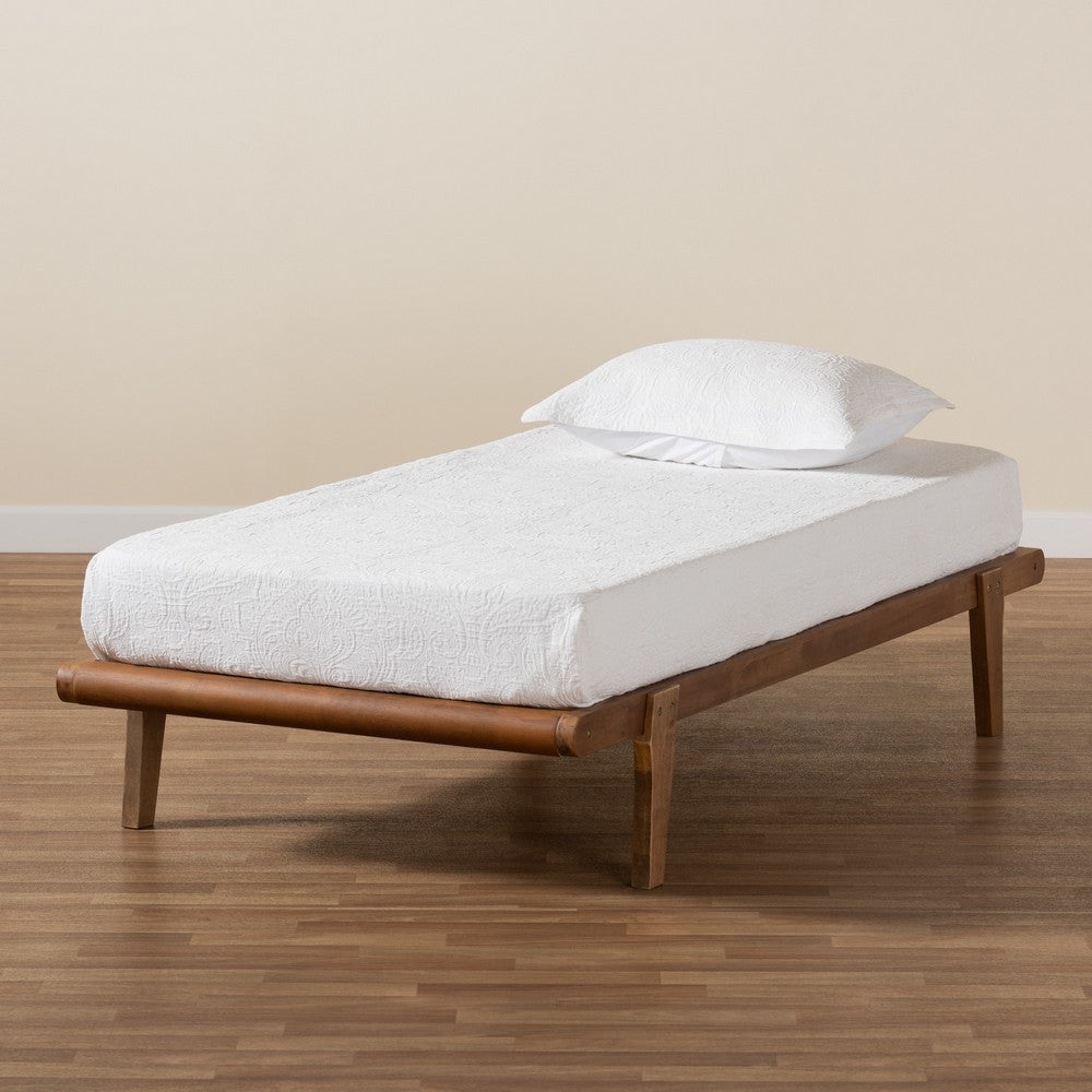 Baxton Studio - Kaia Twin Size Bed Frame in Ash Walnut - MG0002-Ash Walnut-Twin view 5