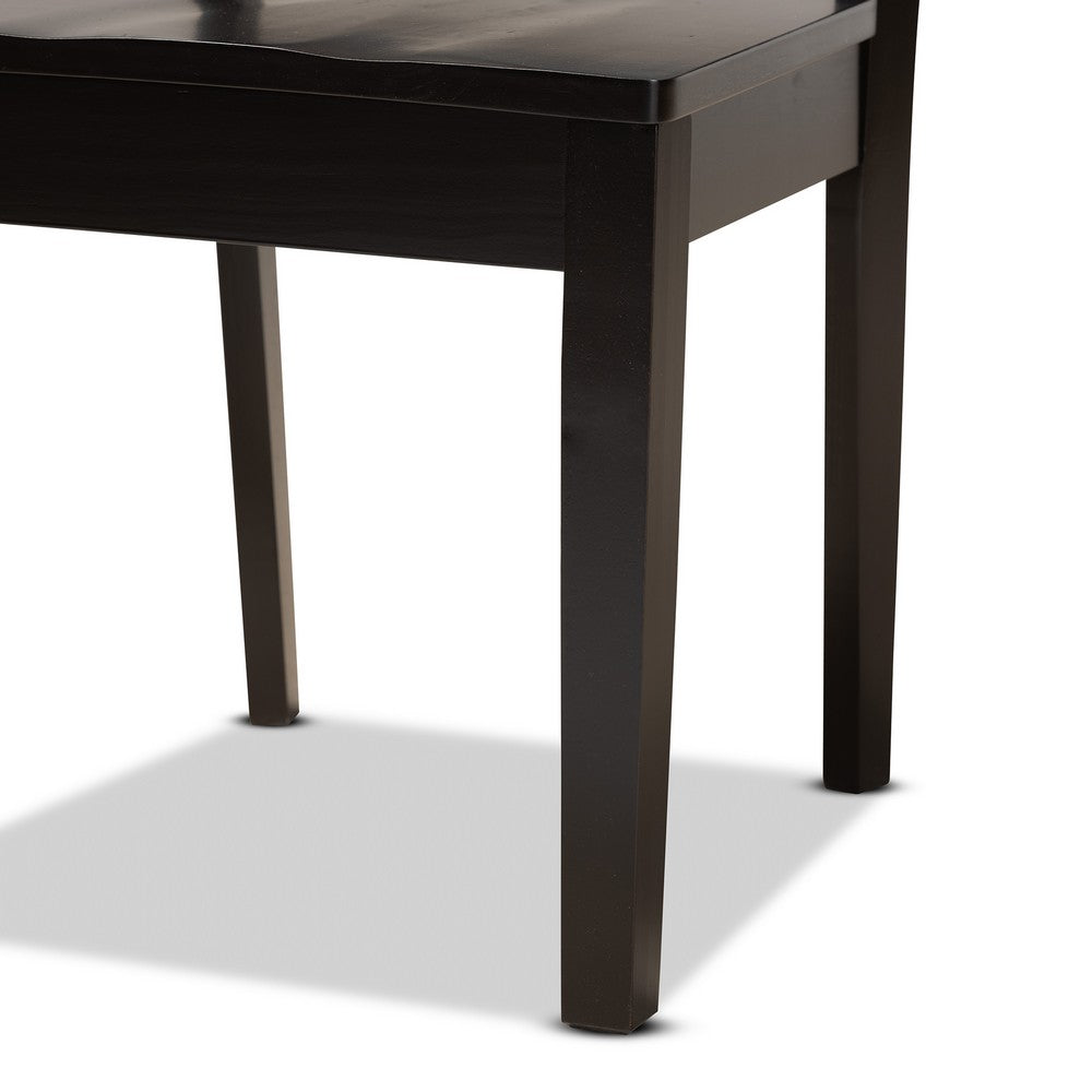 Baxton Studio - Kaila Dining Set in Dark Brown - Kaila-Dark Brown-5PC Dining Set view 6