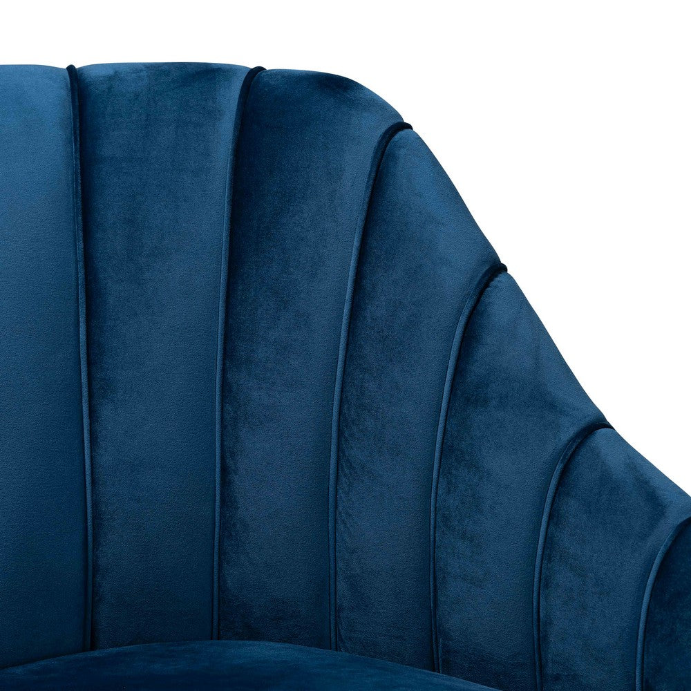 Baxton Studio - Kailyn Chaise in Navy blue/gold - TSF-6720-Navy Blue Velvet/Gold-Chaise view 6