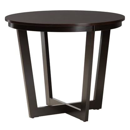 Baxton Studio - Kala Dining Set in Beige/Dark Brown - Kala-Sand/Dark Brown-5PC Dining Set view 3