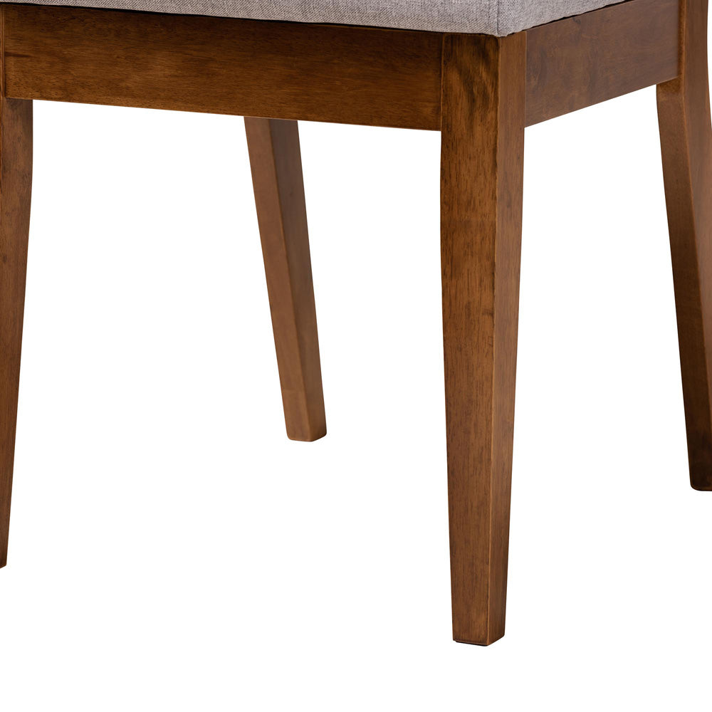 Baxton Studio - Kala Dining Set in Grey/Walnut Brown - Kala-Grey/Walnut-5PC Dining Set view 6