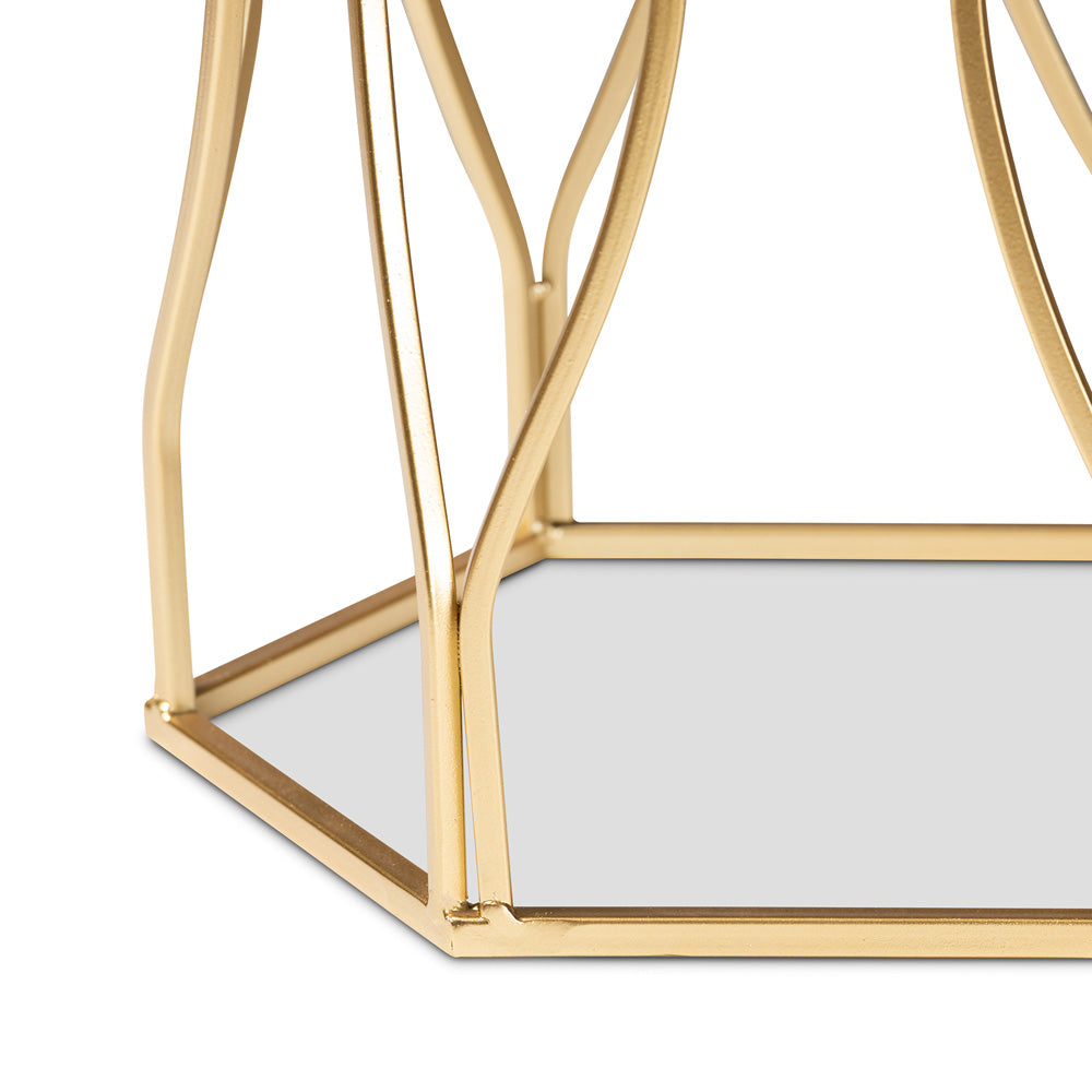 Baxton Studio - Kalena End Table in White/Gold - H01-97049-Metal/Marble Side Table view 3