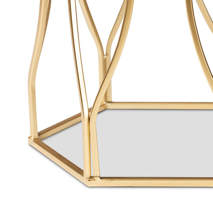Baxton Studio - Kalena End Table in White/Gold - H01-97049-Metal/Marble Side Table view 3
