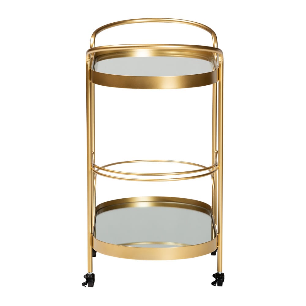 Baxton Studio - Kamal Cart in Gold - JY20A268-Gold-Cart view 3