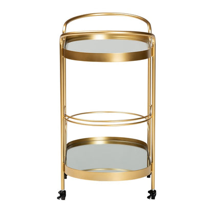 Baxton Studio - Kamal Cart in Gold - JY20A268-Gold-Cart view 3