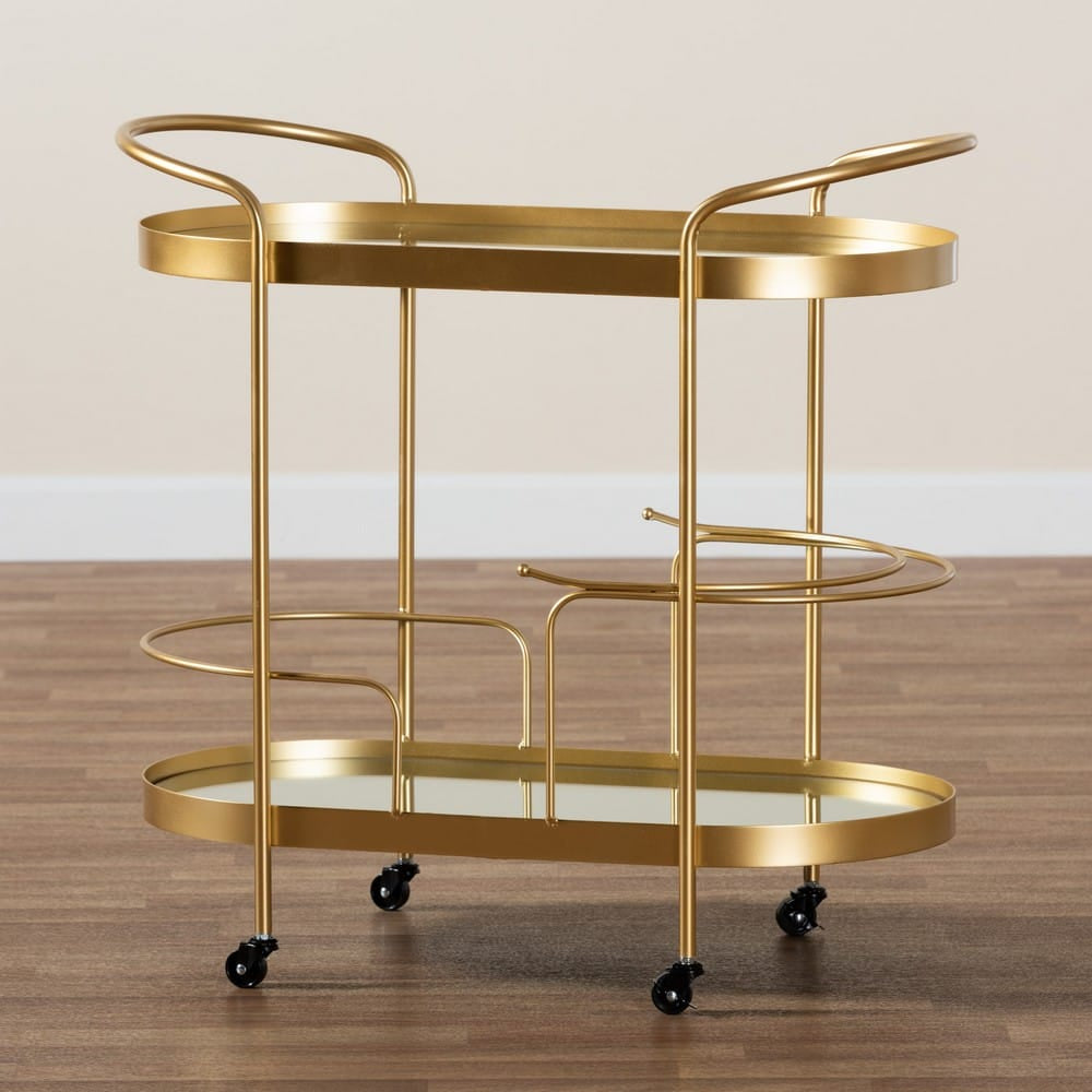 Baxton Studio - Kamal Cart in Gold - JY20A268-Gold-Cart view 7