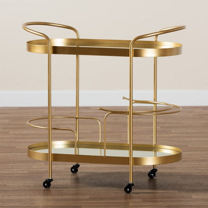 Baxton Studio - Kamal Cart in Gold - JY20A268-Gold-Cart view 7