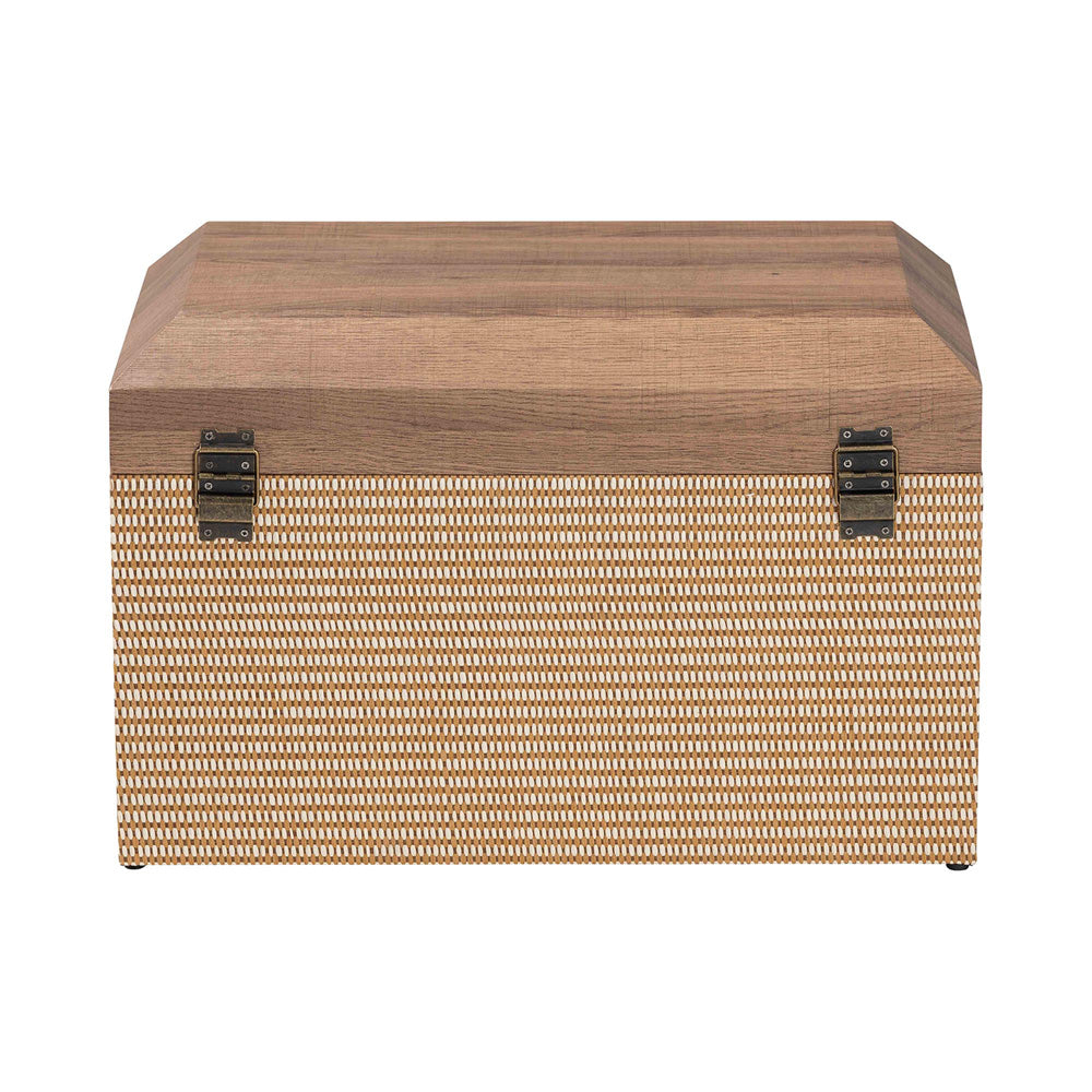 Baxton Studio - Kande Storage Trunk in Light Brown/Walnut/Bronze - JY25B018-Large-Wooden Trunk view 5