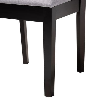 Baxton Studio - Kara Dining Set in Grey/Espresso Brown - Kara-Grey/Dark Brown-5PC Dining Set view 6