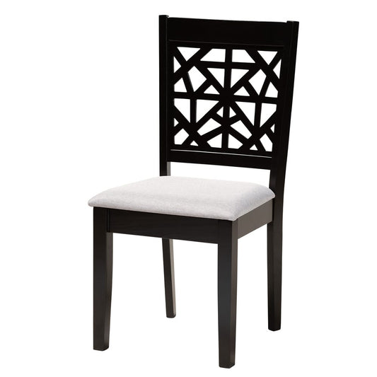 Baxton Studio - Karel Dining Set in Grey/Espresso Brown - Karel-Grey/Dark Brown-5PC Dining Set view 2