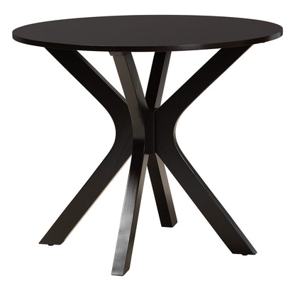Baxton Studio - Karel Dining Set in Grey/Espresso Brown - Karel-Grey/Dark Brown-5PC Dining Set view 3