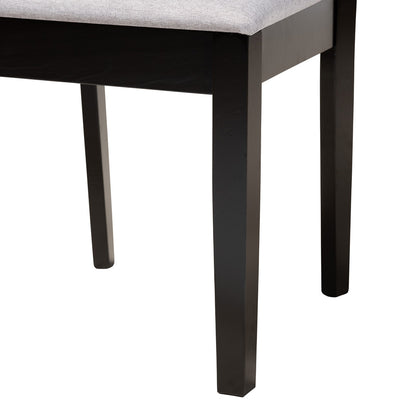 Baxton Studio - Karel Dining Set in Grey/Espresso Brown - Karel-Grey/Dark Brown-5PC Dining Set view 6