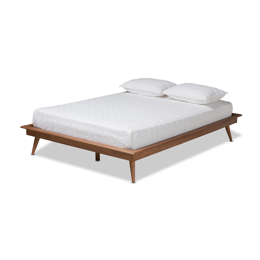 Baxton Studio - Karine Full Size Bed Frame in Ash Walnut - MG0004-Ash Walnut-Full-Frame view 1